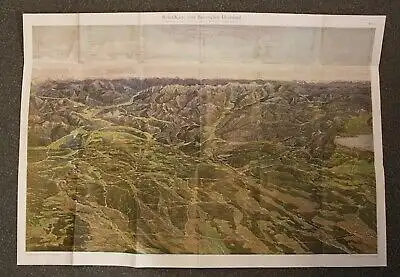 3 Relief Blätter, Reliefkarte vom Bayerischen Hochland um 1920 Ortskunde js