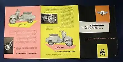 Or. Broschur Zündapp Werbesprospekt 1957 Leipziger Frühjahrsmesse Fachwissen js