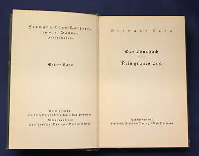 Hermann Löns 2 (von 3) Bänden 1927 6 Romane Belletristik Literatur Lyrik js