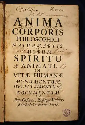 Raschdorff/ Hotowetz Anima Corporis Philosophici Naturae 1722 Philosophie sf