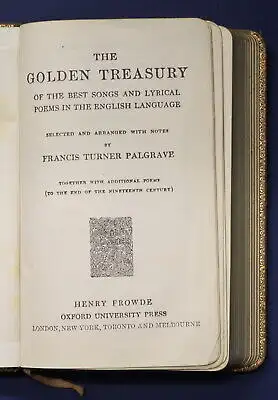 Palgrave The Golden Treasury edler Wildledereinband Rundumgoldschnitt js