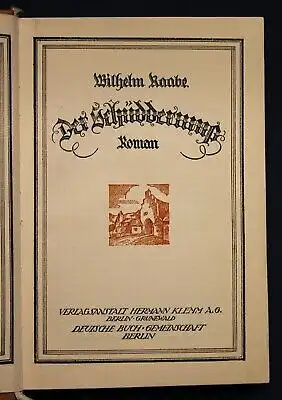 Wilhelm Raabe 3 Bände Abu Telfan, Der Hungerpastor, Der Schüdderrump um 1930 js