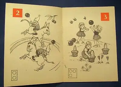 Meindl Lustige Zahlen- Fibel um 1950 illustriert zum ausmalen für Kinder  lernen