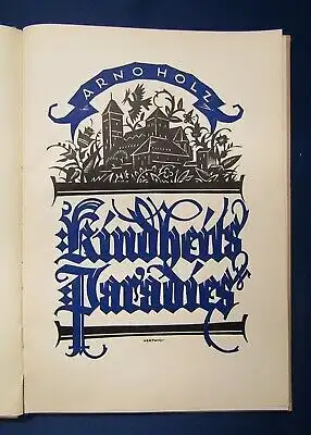 Holz Kindheitsparadies 1924 Kinderbuch Erzählungen Geschichten Sagen  js