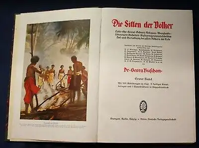 Buschan Die Sitten der Völker 1. Band Liebe ehe Heirat Aberglaube Tod js