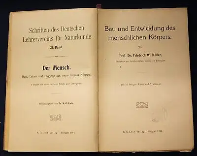 Bau und Entwicklung des menschlichen Körpers 2 Bände 1 & 2 komplett 1914 js