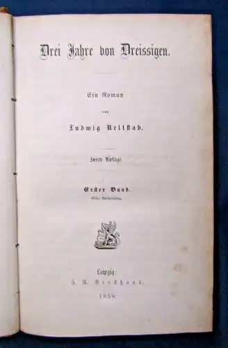 Rellstab Drei Jahre von Dreissigen 5 Bde komplett 1858 Belletristik Roman sf