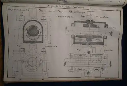 Atlas Band zu "Der praktische Maschinen-Constructeur" 1874 95 Tafeln Technik sf