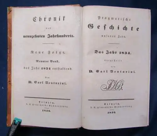 Venturini/ Bredow Chronik des 19. Jahrhunderts 9. Band 1836 Geschichte  sf