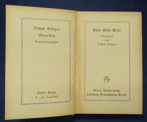 Timm Kröger Novellen Gesamtausgabe 1-6 komplett o.J. Belletristik Literatur js