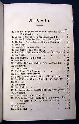 Horn Die Spinnstube (Ein Volksbuch) 4. Jhg 1849 Geschichten Belletristik sf