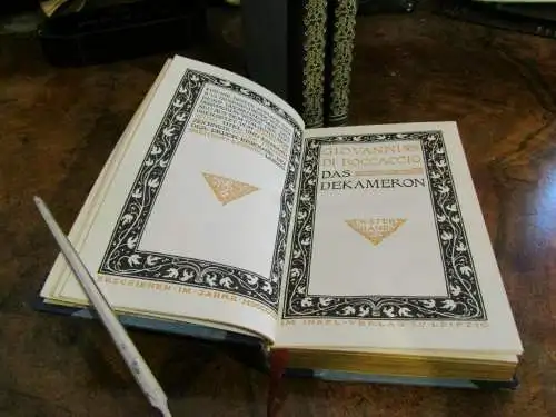 Boccaccio Das Dekameron 3 Bde 1909 Leipziger Buchbindemeister Carl Sonntag ju sf