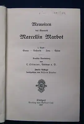 Memoiren des Generals Marcellin Marbot 1-3 komplett 1907 Militaria Militär js