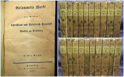 Gesammelte Werke der Brüder Christian u. Leopold Graf zu Stolberg 1827 20 Bde js