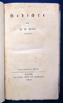 Gedichte von F. G. Salis 1800 Erzählungen Belletristik Literatur Lyrik js