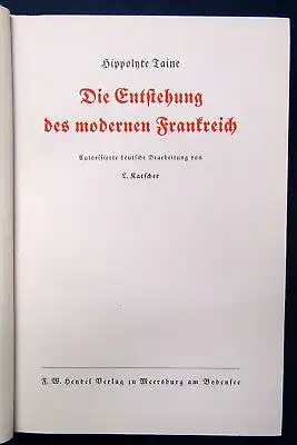 Taine die Enstehung des modernen Frankreich 3 Bände Geschichte Ortskunde js