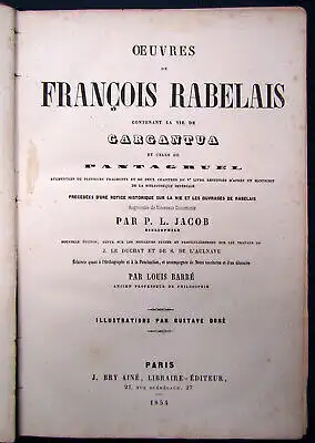 Oeuvres de Francois Rabelais contenant la vie de Gargantua 1854 Klassiker js