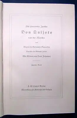 Saavedra Der sinnreiche Junker Don Quijote von der Mancha 2 Bände Johannot  js