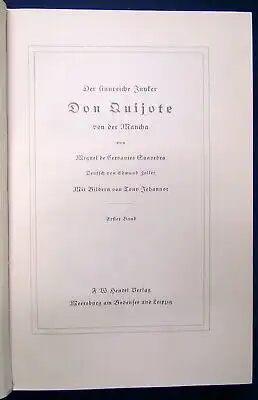 Saavedra Der sinnreiche Junker Don Quijote von der Mancha 2 Bände Johannot  js