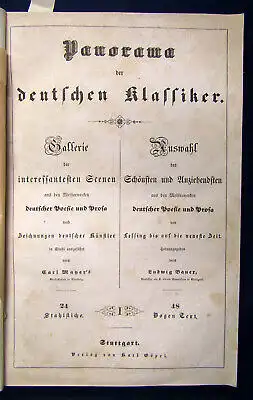 Panorama der deutschen Klassiker 2 Bände o.J. Poesie Prosa Gallerie  js