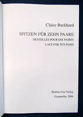 Burkhard Spitzen für zehn Paare 2000 Klöppeln Handarbeit Handwerk Technik sf