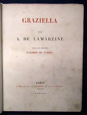 Lamartine Graziella 33 Holzstichtafeln und 9 Holzstiche von Curzon 1863 js