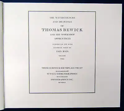 Bain The Watercolours and Drawings of Thomas Bewick 2 Bde 1981 Kunst js