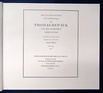 Bain The Watercolours and Drawings of Thomas Bewick 2 Bde 1981 Kunst js