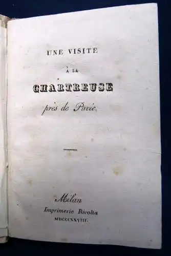 Une Visite a la Chartreuse pres de Parie 1828 Mit 2 Tafeln Frankreich Kultur sf