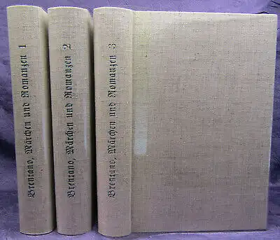 Brentano Märchen und Romanzen 3 Bde. 1936 Zum besten der Armen Literatur js
