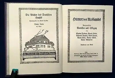 Presber Humor des Auslandes 63.Bd Die Bücher des deutschen Hauses 1909 js