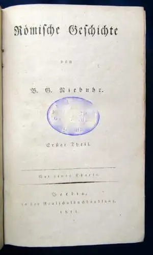 Riebuhr Römische Geschichte 2 Bde.(von 3) 2 Karten handkoloriert EA Ortskunde js