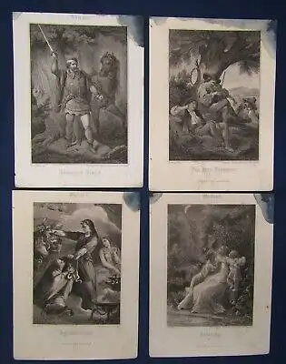 Sammlung 27 Stahlstiche um 1890 Kunst Künstler Berühmtheiten Verfahren js
