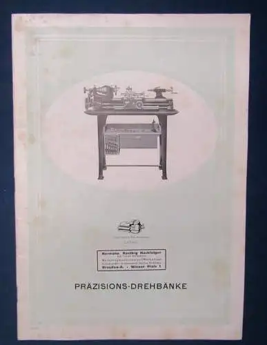 Hermann Haelbig Or. Katalog Prospekt Präzisions-Drehbänke um 1920 Handwerk js