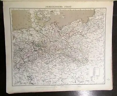 Berghaus Hand- Atlas über alle Theile der Erde 1876 48x39 cm 100 Karten js