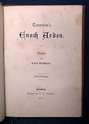 Eichholz Tennysons Enoch Arden 1887 Klassiker Lyrik Belletristik Ballade js
