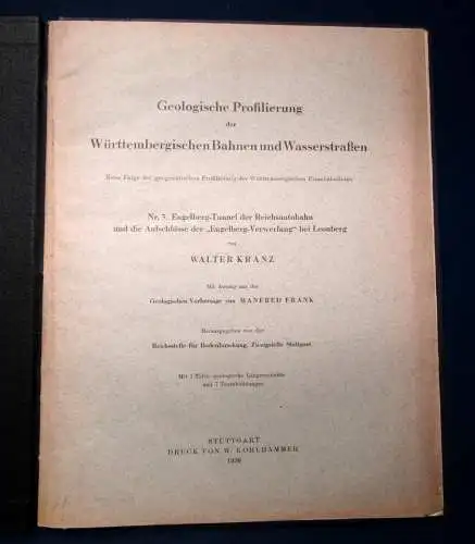 Geologische Profilierung d. Württembergischen Bahnen u. Wasserstraßen 1939 js