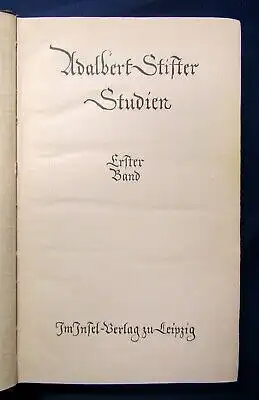 Adalbert Stifter 3 Bände komplett o.J. Im Insel- Verlag Literatur Klassiker js