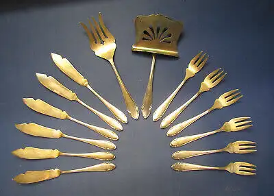 14 teiliges Fischbesteckset von Sibefa( Gabel Messer 2Teile ) 90er versilbert mb