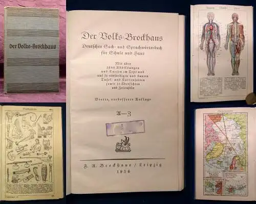 Der Volks-Brockhaus 1936 Verkaufsmusterbuch Vertreter-Muster Lexika js