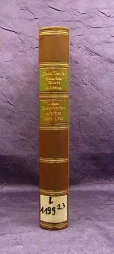 Jean Paul Sämtliche Werke Ausgearbeitete Schriften 3.Bd. 1932 Klassiker Lyrik mb