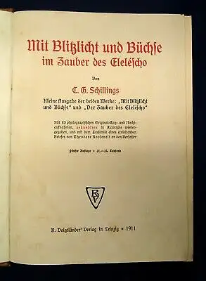 Schilling Mit Blitzlicht und Büchse im Zauber des Elescho 1911 Fotografie  js