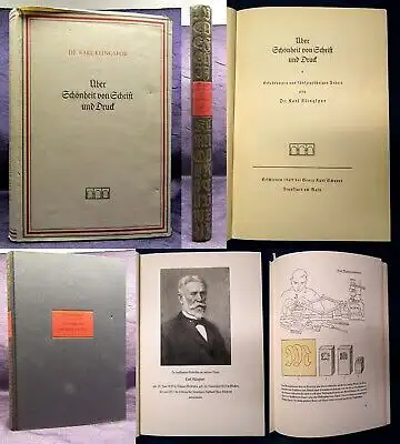 Klingspor Über Schönheit von Schrift und Druck 1949 Geschichte Erfahrung js
