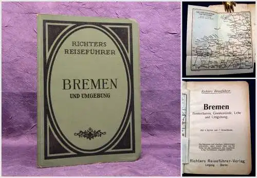 Richter Bremen und Umgebung o.J. um 1915 Reiseführer Guide Führer Ortskunde mb