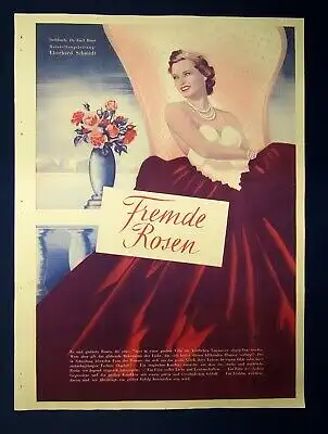 Or. Filmplakat "Fremde Rosen" Offsetdruck/Offsetlithographie 1930er Jahre js