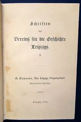 Schriften des Vereins für die Geschichte Leipzigs 1-4 komplett 1872 Wissen js