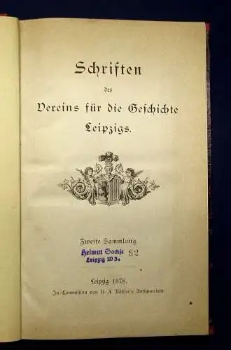 Stadt Leipzig Schriften des Vereins für d Geschichte Leipzigs 1878 Geschichte mb