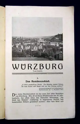  Fremdenverkehrsverein Würzburg Total-Ansicht um 1925 Guide Reiseführer mb