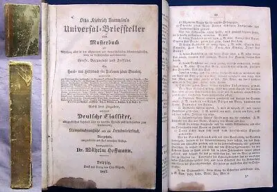 Hoffmann Universal- Briefsteller oder Musterbuch Deutsche Classiker 1847 js