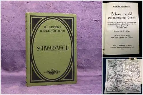 Richter Schwarzwald und angrenzende Gebiete 1913 Reiseführer Guide Führer mb